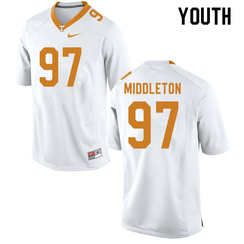 Youth #97 Darel Middleton Tennessee Volunteers College Football Jerseys Sale-White - Click Image to Close